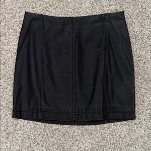 Free People Black faux, leather Mini Skirt